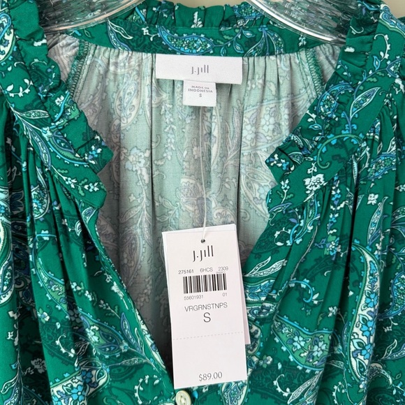 NWT J. Jill Teal Paisley Pullover Blouse SZ S - Picture 8 of 12
